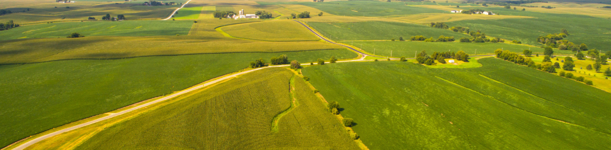 Aerial view of Iowa landscape